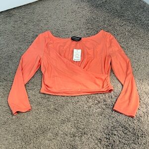 bebe Coral Long Sleeve Blouse